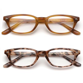 Ailebre 2 Pack Cute Vintage Anti Blue Light Blocking Reading Glasses for Women, Computer Reader Stylish Eyeglasses Idris