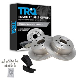 TRQ Rear Brake Pad & Rotor Kit Brake Pads Brake Rotor Ceramic Compatible with 1997-1999 Lexus ES300 1992-1999 Toyota Camry 1999 Solara
