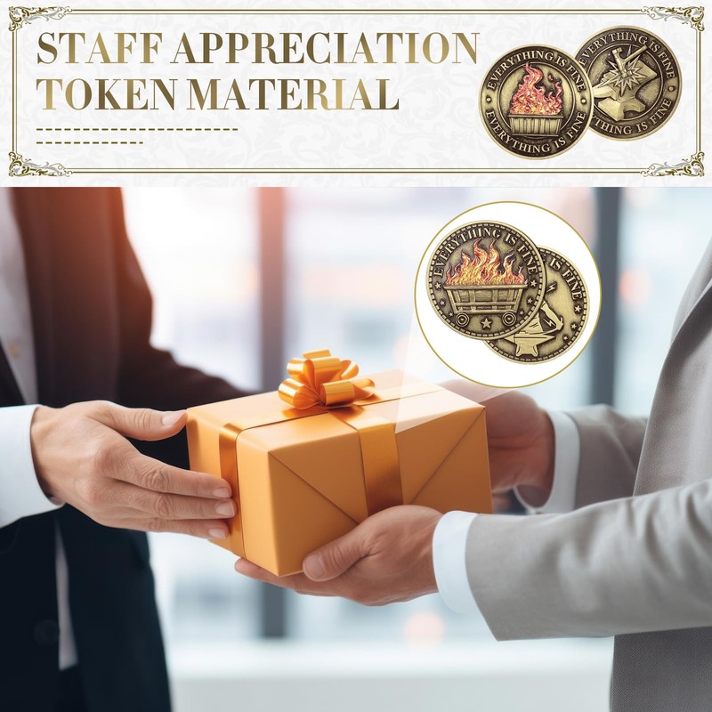 Landical 24 Pcs Dumpster Fire Challenge Coin Sets Christmas Employee