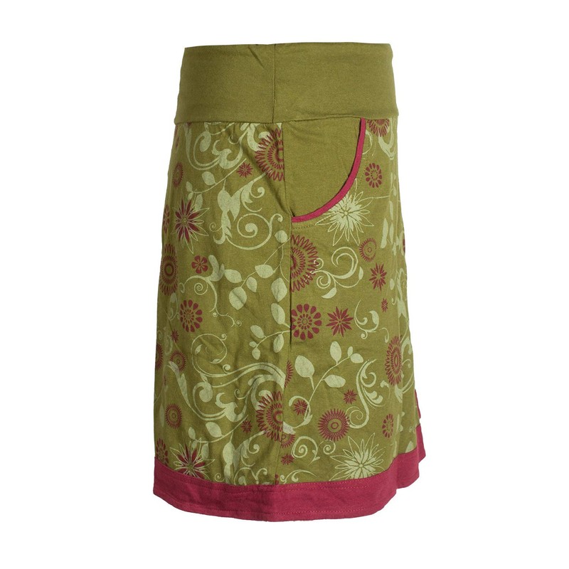 Vishes Women's Floral Skirt, Alternative Clothing, Layered Look, with Mandala