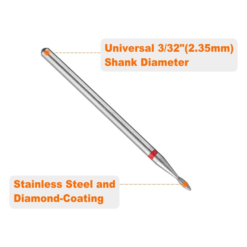 HARFINGTON 200-230 Grits Diamond Grinding Bit 1.3mm Oval Head 2.35mm