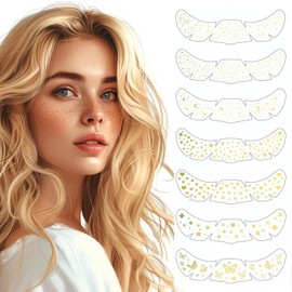 Pack of 8 Glitter Freckles Face Tattoos Temporary Tattoos Face Waterproof Glitter Long Lasting Effect Suitable for Children, Girls, DIY, Parties, Festivals