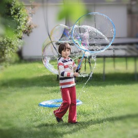 UgyDuky Kid in a Bubble Toy Giant Bubble Wand, Big Bubbles Maker Toy for Kids and Adults, Bubbles Hoop with Inflatable Dipping Pool Tray, Fun Outdoor Toys Playtime Activity Summer, Show Party Game