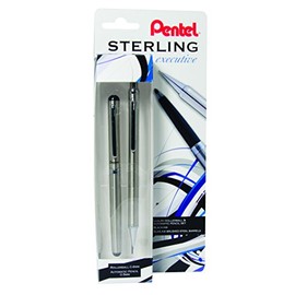 Pentel Sterling Executive Rollerball and Auto Pencil Gift Set - Black