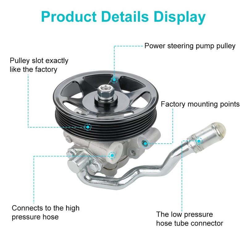 WMPHE Power Steering Pump with Pulley Compatible with Ford Escape