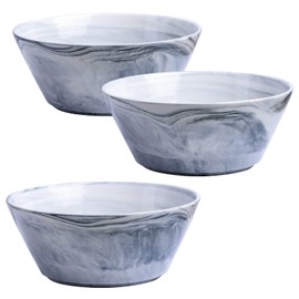 Yundu Grey Marble Ceramics Bowls Set, 58 Ounces Large Salad Bowl Set of 3, Serving Bowls, Large Cereal Snack Bowls for Kitchen, Dishwasher & Microwave Safe