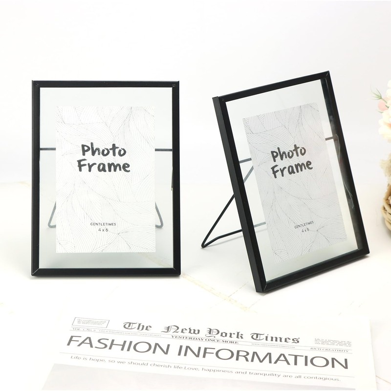 QWORK® 2 Pieces 15 x 20 cm Glass Picture Frame,