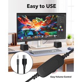 Uakinat Computer Speakers,Computer Speakers for Desktop PC,Desktop Speakers,Small Computer Speakers USB Powered 3.5mm Aux Speaker for PC,Laptop,Tablet,Phone