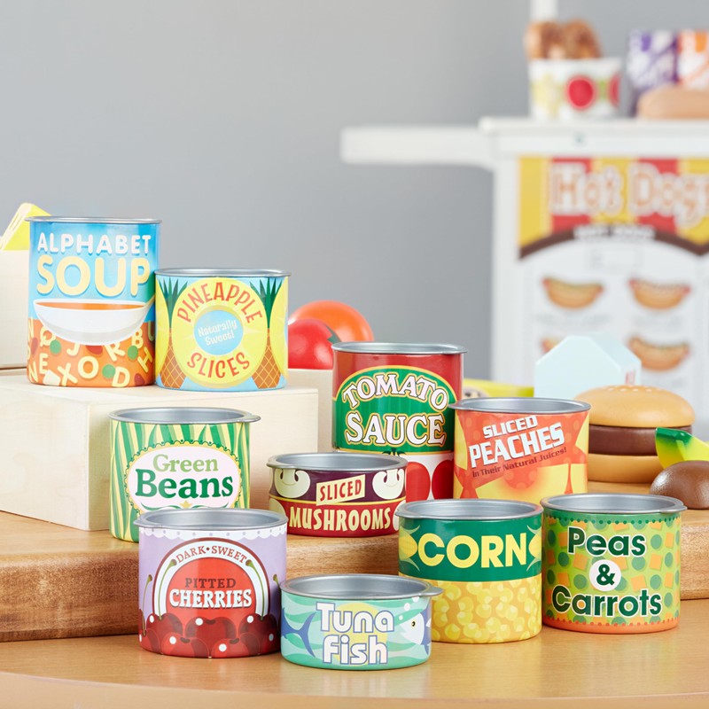 Melissa & Doug Let's Play House, 10 Grocery Cans with
