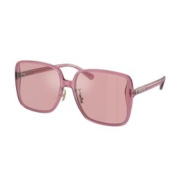 Coach HC8368D CH572 Sunglasses, TRANSPARENT ROSE FRAME / PINK SOLID FLASH LENS