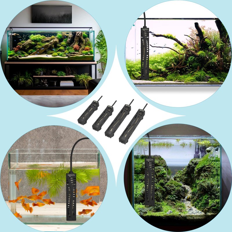 SEAOURA Small Aquarium Heater, 50W Mini Fish Tank Heater, Adjustable