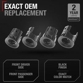 T1A Parking Sensors Housing Bezel, 4 pc Front Driver and Passenger Side - Compatible with 2019-2024 Dodge Ram 1500 - Front Bumper Parking Aid Sensor Bezel, Plastic - OEM 5LS52TZZAA