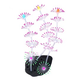 Silicone Glow Fish Tank Decorations Simulation Innovative Landscaping Glowing Artificial Coral Ornament for Fish Tank Aquarium Purple