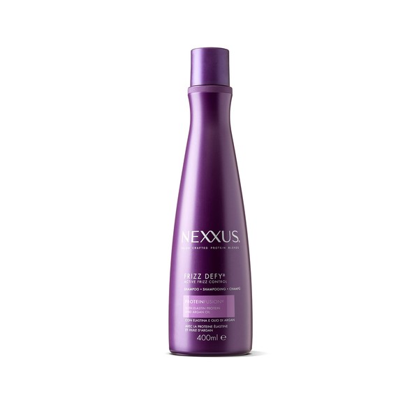 Nexxus, Frizz Defy Shampoo, Professional Shampoo for Frizzy Hair, Elastin and Argan Oil, with Anti-Frizz Effect for Smoother and Silky Hair, 400 ml