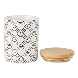 DII Kitchen Ceramics Collection, Canister Set, Mixed Print, White/Black, 3 Piece