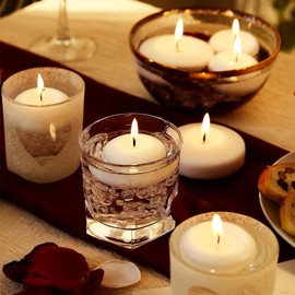 Unieasy (Set of 12) Floating Candles, 2 Inch White Floating Candles, for Birthdays,Weddings, Party, Centerpieces, Special Occasions and Home Decorations