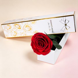 Yamonic Preserved Real Rose Gifts for Women, Single Red Rose for Her