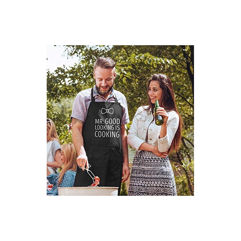 MoonWorks Men's BBQ Apron Grill King Apron for Men Crown,