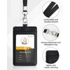 Teskyer ID Card Holder with Strap PU Leather with Transparent