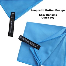 Quick Dry Towel Microfiber (30" x 60") Camping Towels Fast Drying Lightweight, Oversized Travel Towl, Compact Gym Towel for Sports, Yoga, Gym, Beach, Travel, Fitness, Pool, Backpacking (Blue)