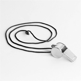 1Pc Metal Whistle with Black Lanyard Outdoor Tools Referee Whistle Training School Football Soccer Rugby Sport Loud Referee Whistle, Coach Referee Gear