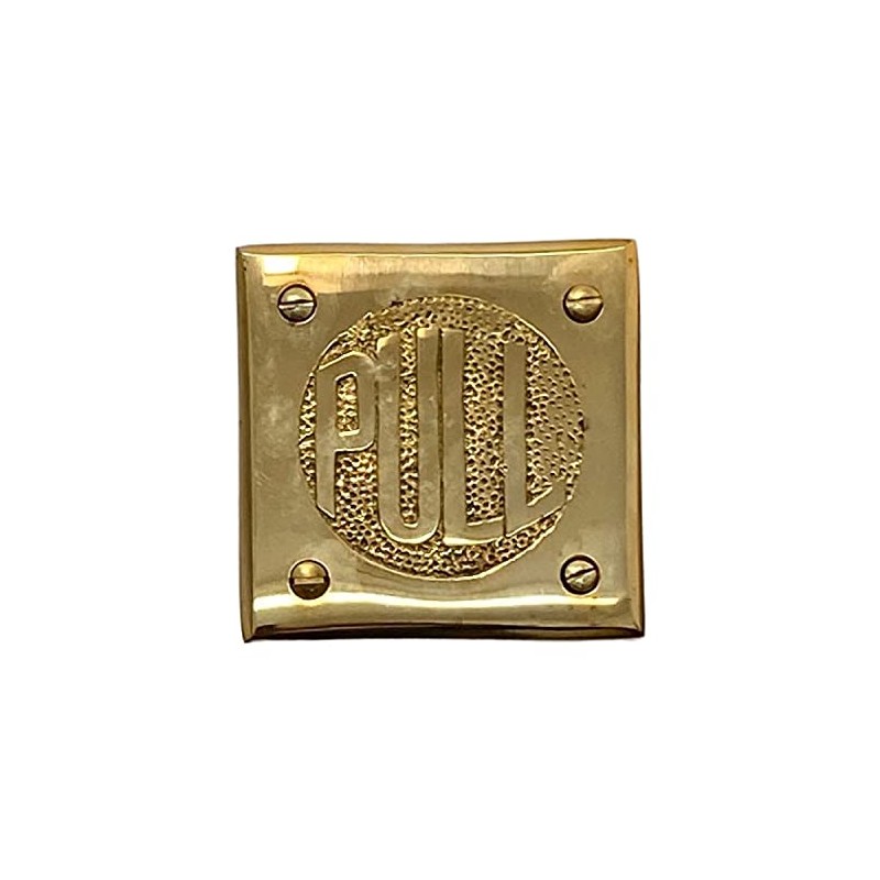 Square Push and Pull Door Plates in Solid Brass with