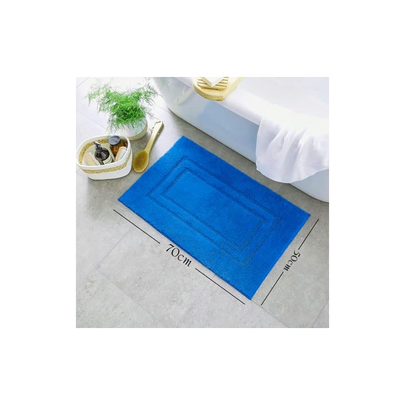 TEXTILESY 2 Piece 100% Cotton Bath Mats Luxury Terry Towelling