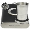 BlueDot Trading® Leather and Stainless Steel 8 oz Liquor Flask
