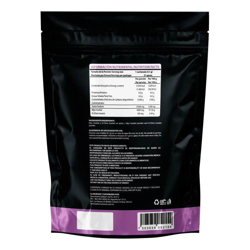 Myo Chiro Inositol 130gr Wellthy Chirositol Sabor