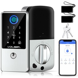 VOLIBeL Smart Lock, 7-in-1 Keyless Entry Door Lock with Fingerprint, Remote & Voice Control, Auto Lock, Electronic Touchscreen Deadbolt Lock, Biometric Smart Door Lock for Front Door, D1-T