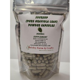 Soursop [Graviola Leaf] Powder Capsules 300 Ct - Made in The USA Fresh On Demand!