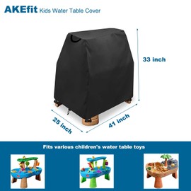 AKEfit Kids Water Table Cover,Kids Sand and Water Table Toys Covers Waterproof,Outdoor Water Play Table Cover Fit Step2 Rain Showers Splash Pond Water Table(Only Cover) (Black 41" Lx25 Wx33 H)