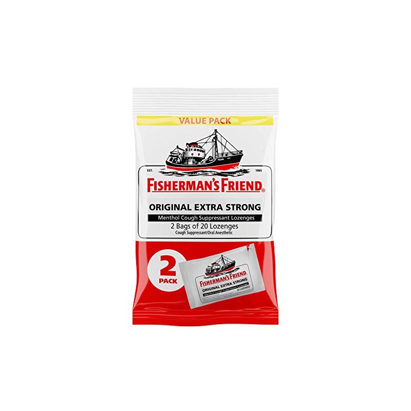 Fisherman's Friend Fishermans Drops 40ct, Original Extra Strong, 40 Count