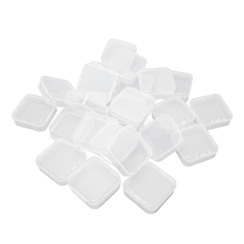 24pcs Mini Clear Jewelry Box Transparent Portable Small Plastic Storage
