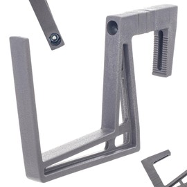 KADAX Plastic Balcony Box Holder, Flower Box Holder, No Drilling, Adjustable Hooks and Holder for Flower Box, Balcony Box Holder for Balcony (Anthracite)