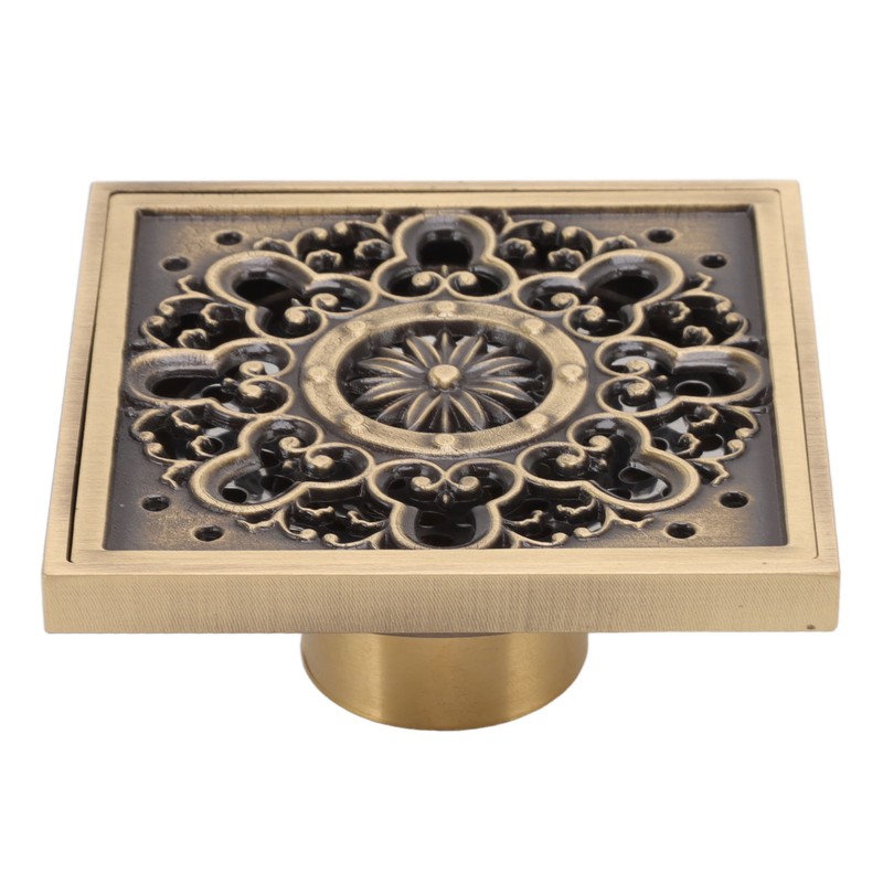Copper Floor Drain Squared Retro Large Flow Odor Proof Shower