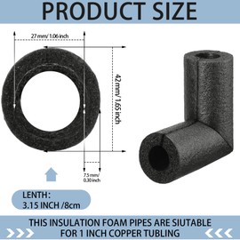 Frienda 12 Pack Pipe Insulation Foam Tube Elbow Insulation Tubing Elbows Water Freeze Protection Heat Preservation Foam Tube for Tubing Outdoor Water Pipe Insulation Water Pipe Protection (1 Inch)