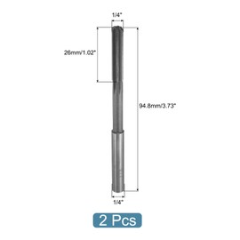 sourcing map Chucking Reamer 1/4" H7 High Speed Steel Lathe Machine Reamer 6 Straight Flutes Straight Shank Milling Cutter Tool for Metal Wood Hole Reaming 2 Pcs