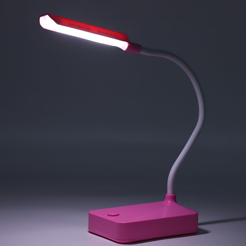 2 Sets LED Desk Lamp Pink Flexible Gooseneck Foldable Home