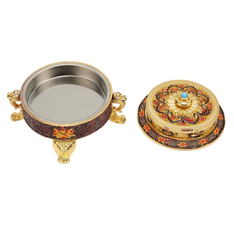 Trinket Incense Burner with Lid Handcraft Antique Polished Process for
