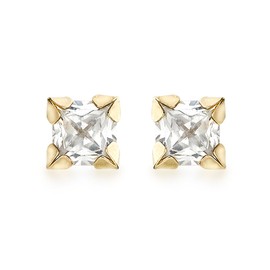 Carissima Gold 9 ct Yellow Gold 3 mm Square Cubic Zirconia Stud Earrings