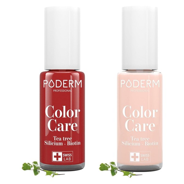 PODERM - FUNGAL NAIL INFECTIONS - Colour nail varnish TEA TREE - Prevention & Treatment of Nails Yellowed/Damaged by FUNGAL INFECTIONS - TREATS & COLOURS - foot/Hand treatment - Swiss Made
