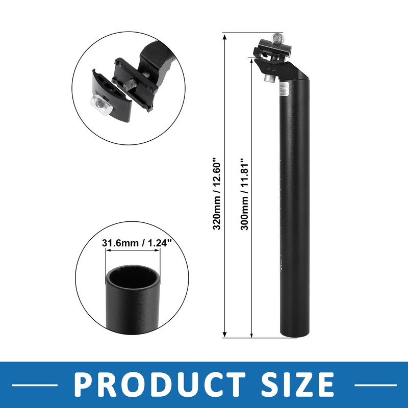 A ABSOPRO 31.6x300mm Bicycle Seat Post Aluminum Alloy Adjustable