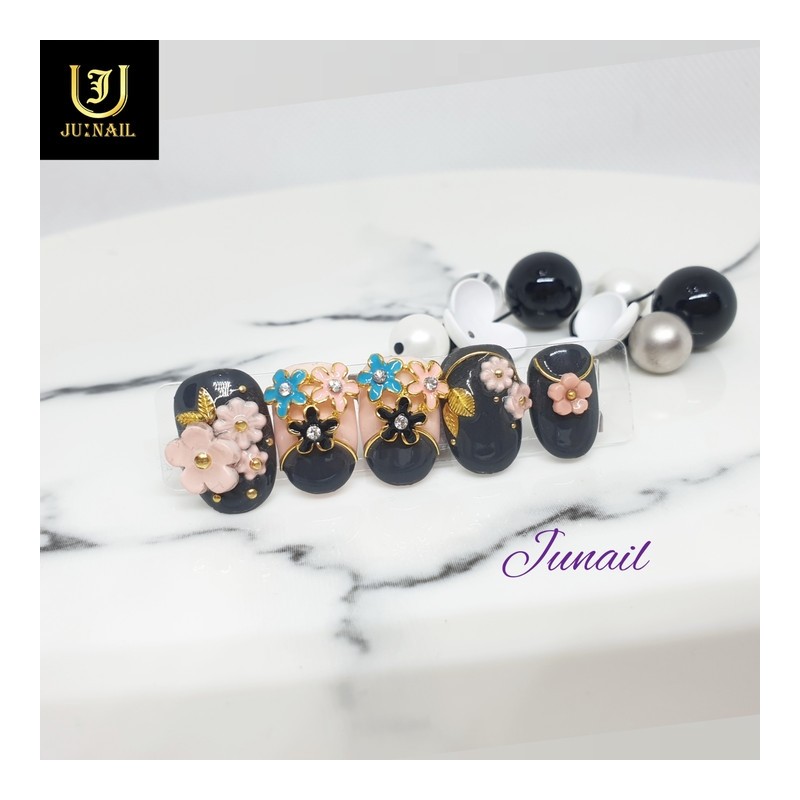 Flower Road Only Handmade Nail Tips - Long Coffin /