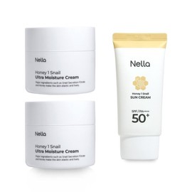 Nella 허니원스네일 달팽이크림 2개+화이트닝 선크림 Honey Source Snail Slug Cream 2 Pieces + Whitening Sunscreen