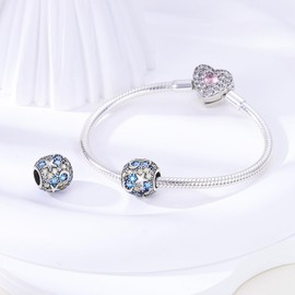 Parmuz 925 Sterling Silver Charms for Bracelet Love Star Moon Travel Butterfly Cross Charms for Woman Dangle Pendants Beads Jewelry Gift