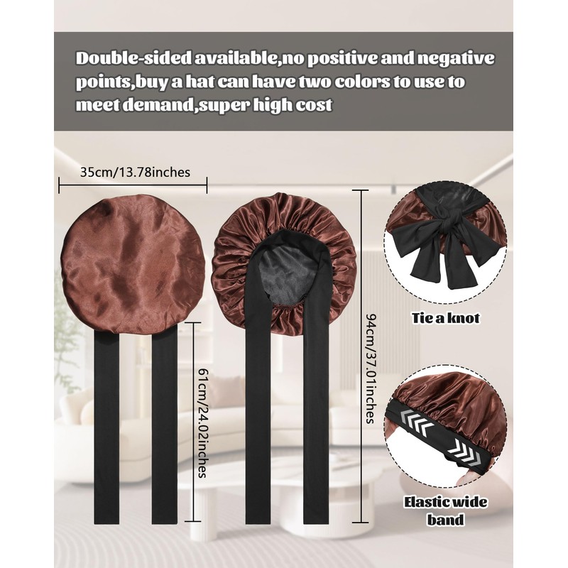 CHLINS Satin Bonnet Silk Bonnet for Sleeping Silk Sleep Cap