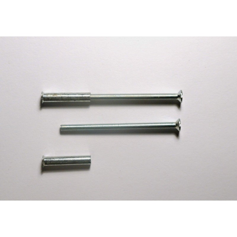 Door Handle Connecting Screws with Sleeves M3 Silve 50mm Bolts
