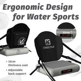 iTAOSTAR S01A Inflatable SUP Seat with Blue Drop Stitch Backrest - Premium Paddle Board Chair for Surfboard, Kayak & Boat, Comfortable & Portable Blow Up Seat for Versatile Use