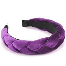 DRESHOW Braided Headbands for Women Velvet Hair Hoop Elastic Criss Cross Hair Bands Accessories